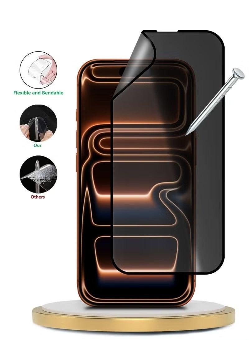 Nova future Nano Ceramic Anti-Fingerprint (Matte) Privacy Screen Protector for Apple iPhone 17 Pro Max Black，Soft membrane - Image 4